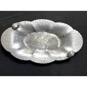 Serving Tray Aluminum Metalware by Continental Hand Wrought #572